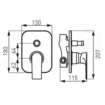 Душевая система Ferro Algeo Square BAQ7P-SET1-S встраиваемая