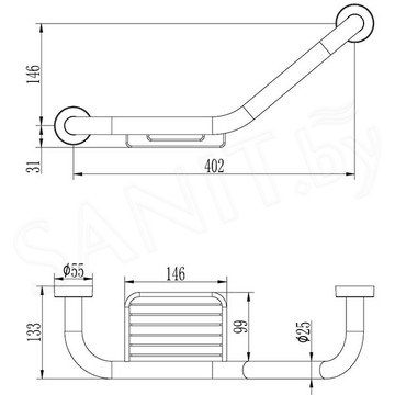 Поручень Ledeme L3519 с мыльницей