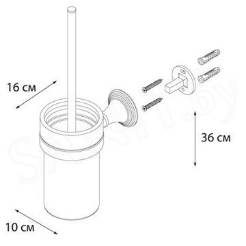 Ершик для унитаза Fixsen Luksor FX-71613B