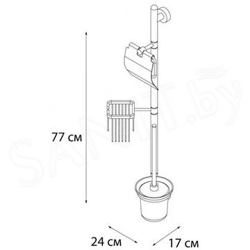 Ершик для унитаза Fixsen FX-61225 с держателем для туалетной бумаги