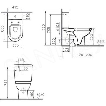 Напольный унитаз Vitra Form 9729B003-7200 (сиденье Soft Close)