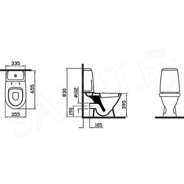 Напольный унитаз Vitra Grand 9763B003-1206 с функцией биде и смесителем