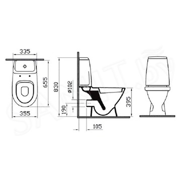 Напольный унитаз Vitra Grand 9763B003-7200 (сиденье Soft Close)