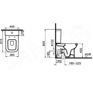 Напольный унитаз Vitra S20 9800B003-7204 (сиденье Soft Close)