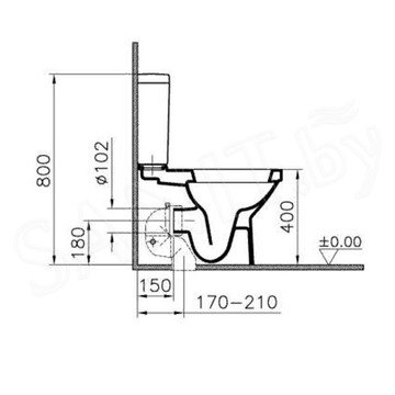 Напольный унитаз Vitra S50 9798B003-7201 (сиденье Soft Close)