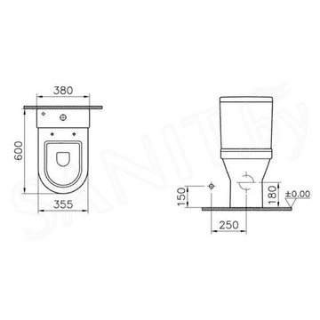 Напольный унитаз Vitra S50 9798B003-7201 (сиденье Soft Close)