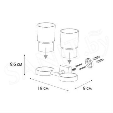 Стакан Fixsen Kvadro FX-61307 двойной