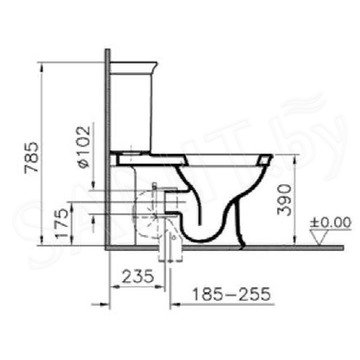 Напольный унитаз Vitra Serenada 9722B003-7203 (сиденье Soft Close)