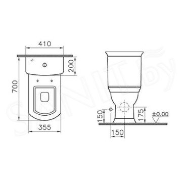 Напольный унитаз Vitra Serenada 9722B003-7203 (сиденье Soft Close)