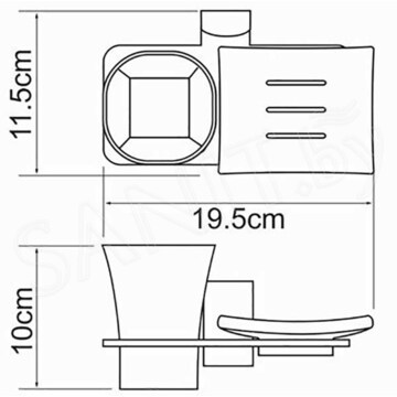 Стакан с мыльницей Wasserkraft Leine K-5026