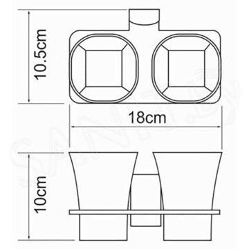 Стакан двойной Wasserkraft Leine K-5028D