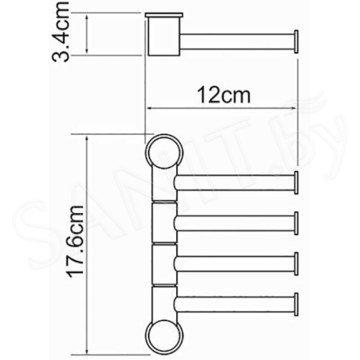 Держатель для полотенец Wasserkraft K-1054 четверной