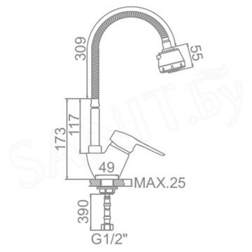 Смеситель для кухонной мойки Ledeme L4304