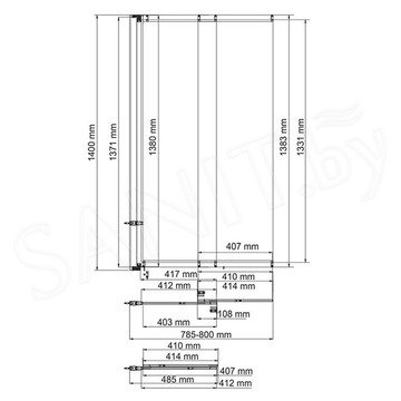 Душевая шторка на ванну Wasserkraft Main 41S02-80 / 41S02-100