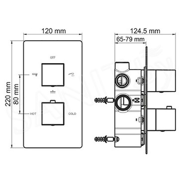 Смеситель скрытого монтажа WasserKraft Alme 1544 Thermo (3 функции)