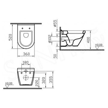 Подвесной унитаз Vitra S50 5318B003-0850 с функцией биде