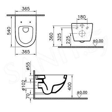 Подвесной унитаз Vitra Sento 4448B003-0075