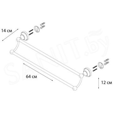 Держатель для полотенец Fixsen Luksor FX-71602B