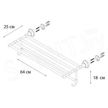 Полка для полотенец с держателем Fixsen Bogema FX-78515