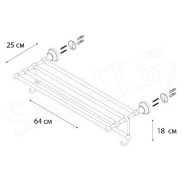 Полка для полотенец с держателем Fixsen Bogema FX-78515