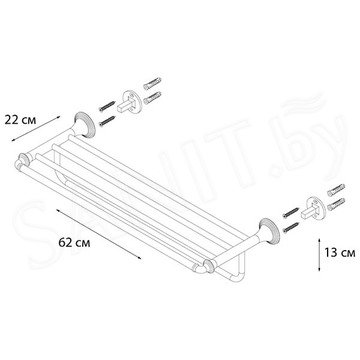 Полка для полотенец с держателем Fixsen Luksor FX-71615B