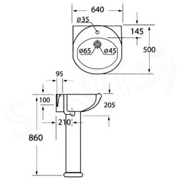 Умывальник BelBagno Gala BB1078L