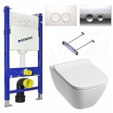 Комплект инсталляции Geberit Duofix Plattenbau c панелью смыва Delta 21 и унитазом Kolo Modo Pure