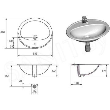 Умывальник Cersanit Calla 54 (S-UM-Cl/1-w)