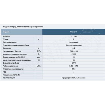 Накопительный водонагреватель Thermex Clever 7