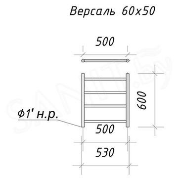 Полотенцесушитель Ariano Версаль White нижнее подключение