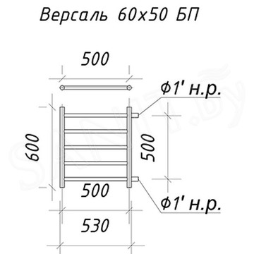 Полотенцесушитель Ariano Версаль Black боковое подключение