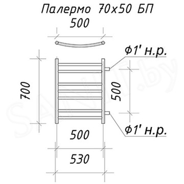 Полотенцесушитель Ariano Палермо Black боковое подключение