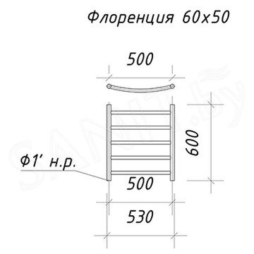 Полотенцесушитель Ariano Флоренция нижнее подключение
