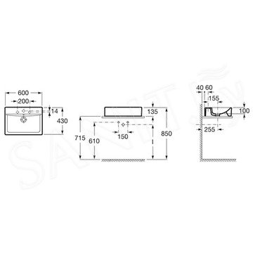 Умывальник Roca Diverta 32711G000 / 327110000