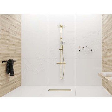Душевой трап Rea Pure Neo Pro L Gold Mirror 50 / 60 / 70 / 80 / 90 / 100