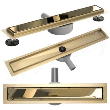 Душевой трап Rea Pure Neo Pro L Gold Mirror 50 / 60 / 70 / 80 / 90 / 100