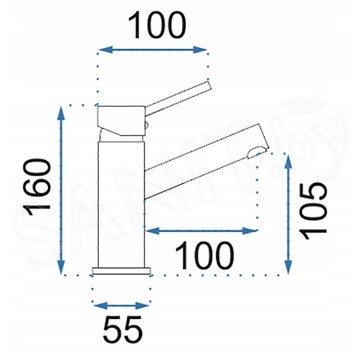 Смеситель для умывальника Rea Lumi Gun Grey REA-B8025