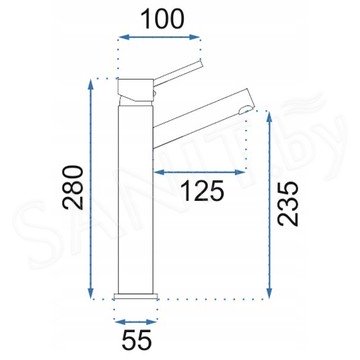 Смеситель для умывальника Rea Lumi Gun Grey REA-B8026