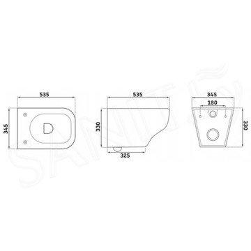 Подвесной унитаз Rea Ivo Rimless C9201