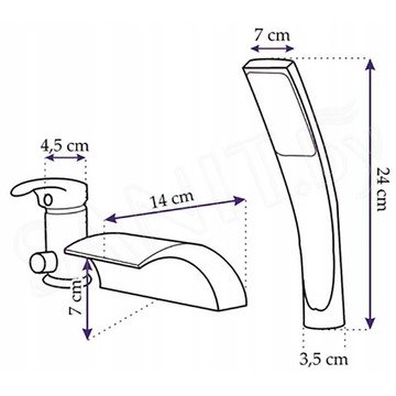 Смеситель на борт ванны Rea Riven REA-B0457 на 3 отверстия