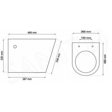 Подвесной унитаз Rea Tomas Rimless C1257