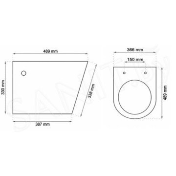 Подвесной унитаз Rea Tomas Rimless C1257