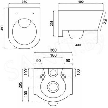 Подвесной унитаз Rea Tores Rimless C1001