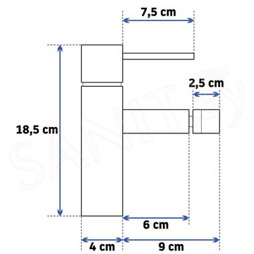 Смеситель для биде Rea Tess Black REA-B5006