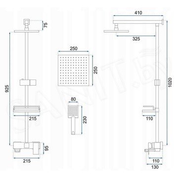 Душевая стойка Rea Jack Gold REA-P7008