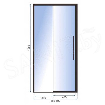 Душевая дверь Rea Solar Black раздвижная