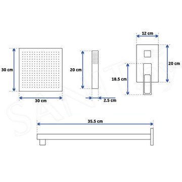 Душевая система Rea Soho Black REA-P5632 встраиваемая