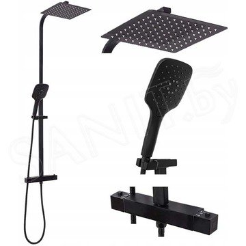 Душевая стойка Rea Jet Black Matt REA-P9411 с термостатом
