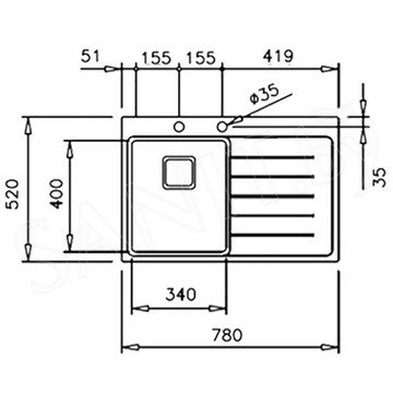 Кухонная мойка TEKA Zenit RS15 1B 1D 78 с клапаном-автоматом