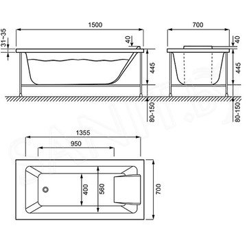 Акриловая ванна Jacob Delafon Sofa